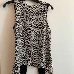 Parker Silk Leopard Open Back Top
